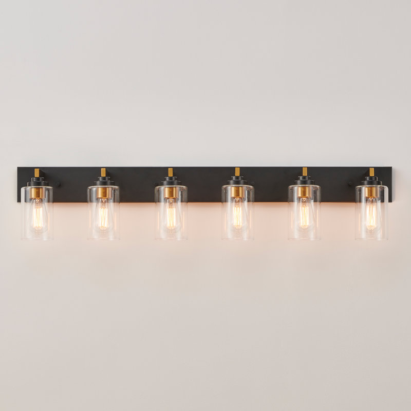 Éclairage pour meuble-lavabo Imko, 6 lumières, Noir et or