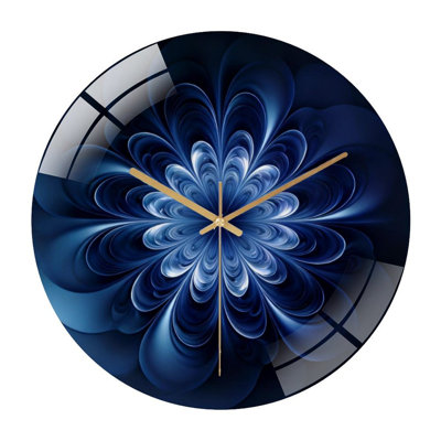 Horloge murale 12 po ronde en verre trempé avec mouvement à quartz silencieux