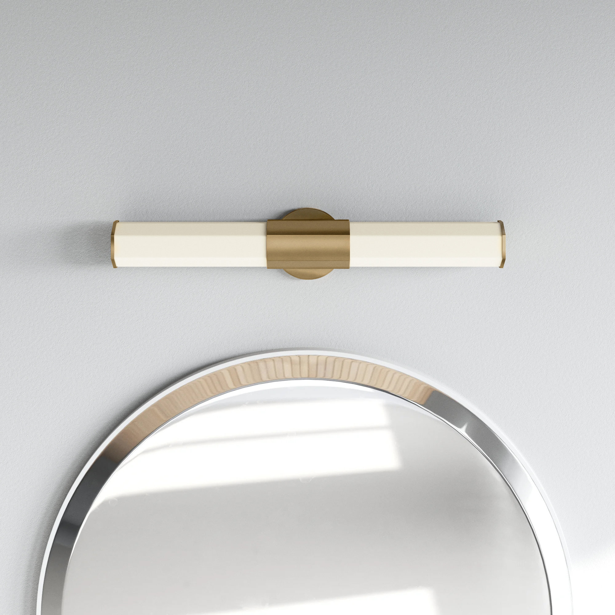 Belden Single Frosted Dimmable LED Bath Bar, Heritage Brass