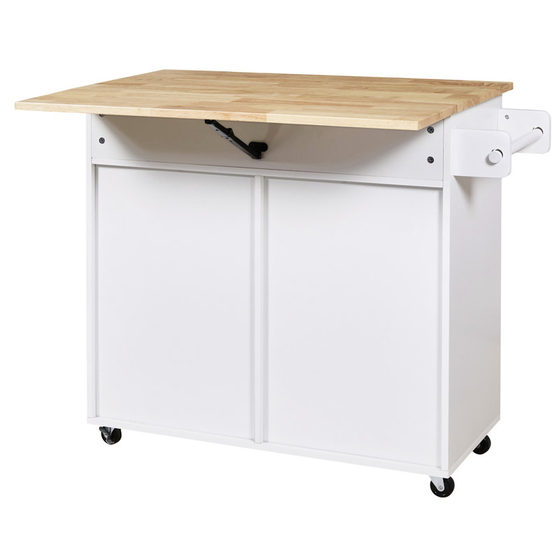 Chariot pour îlot de cuisine European Design, blanc, optimisation du rangement interne, fonction de mobilité avec rangement, construction, support à tablette réglable