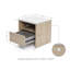 Table de chevet moderne 19,7 po avec plateau en faux travertin et tablette ouverte-983759417