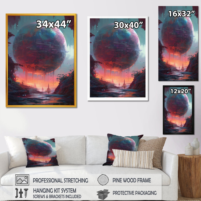 «Living In The Galaxy I», reproduction d'art sur toile, Cadre photo noir, H 20 po x l 12 po x P 1 po