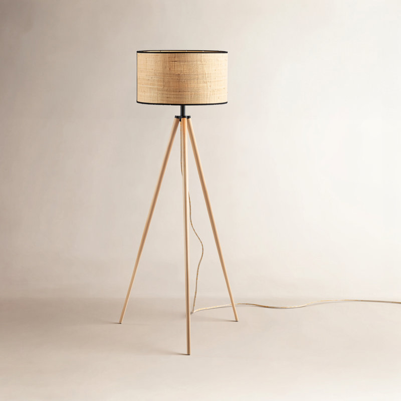 Lampe trépied 60 "Kisa, Brun / noir, Brun / noir