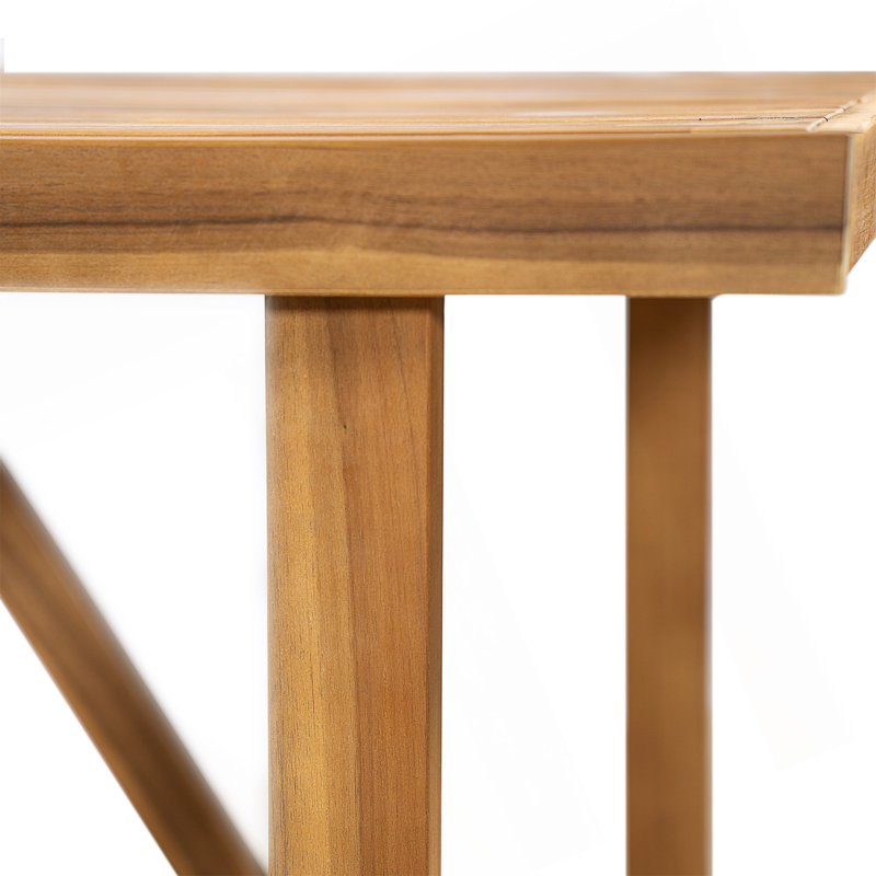 Table de salle à manger d'extérieur en bois d'acacia de 67 po, idéale pour les rassemblements de patio et de jardin