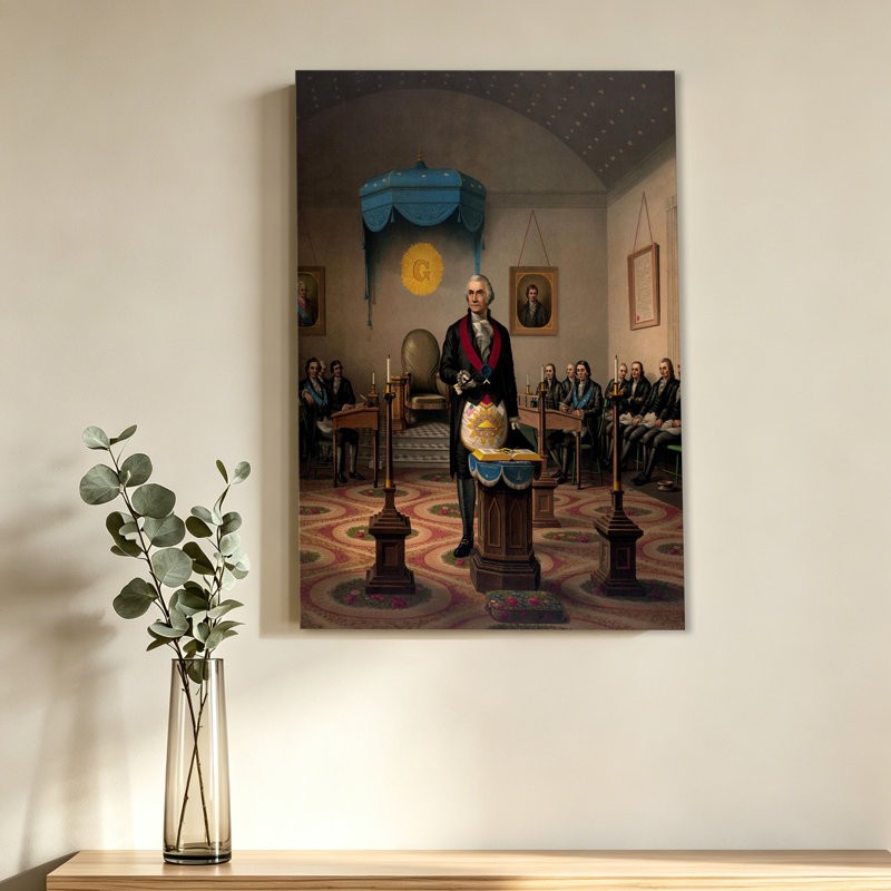 George Washington à l'affiche de la réunion de la loge maçonnique, 20 x 30 pouces