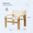 Detachable and washable Accent Chair Wide Armrest Mid-Century Lounge Chair Linen Fabric Armchair & Solid Wood Frame for Living Room, Bedroom, Balcony, (White)