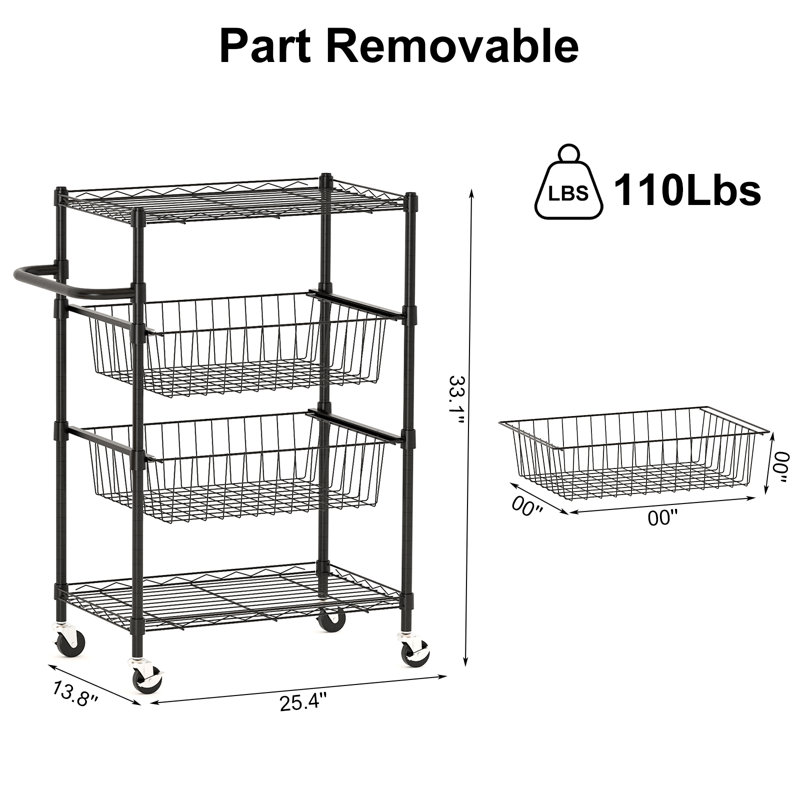 64.5cm W Metal Storage Rack