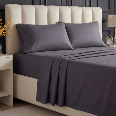 Ensemble de draps pour lit double Beddora - 4 draps doubles en fer forgé - Literie en microfibre ultra-douce, à poches profondes et infroissable - Draps de luxe de qualité hôtel facile d'entretien