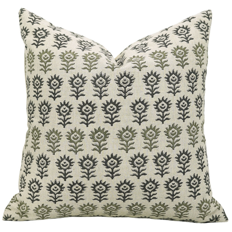 Housse de coussin intérieur / extérieur Floral Linen, H 16 po x l 16 po