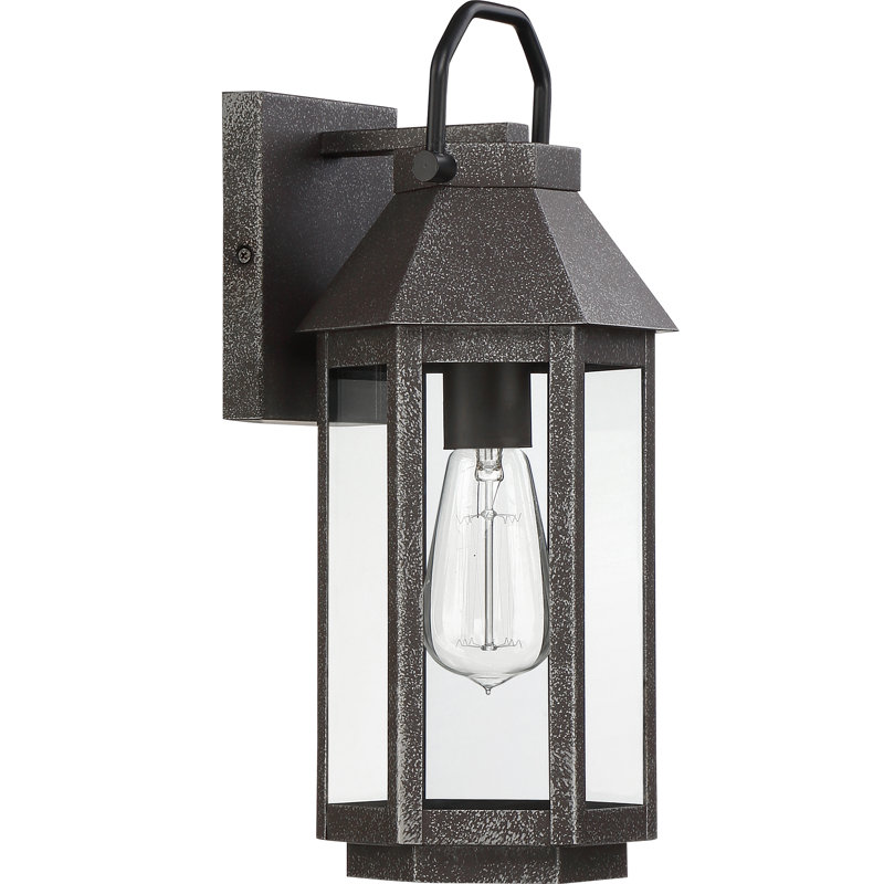 Lanterne murale d'extérieur noire House House, H 14,75 po x l 6,5 po x P 6,5 po