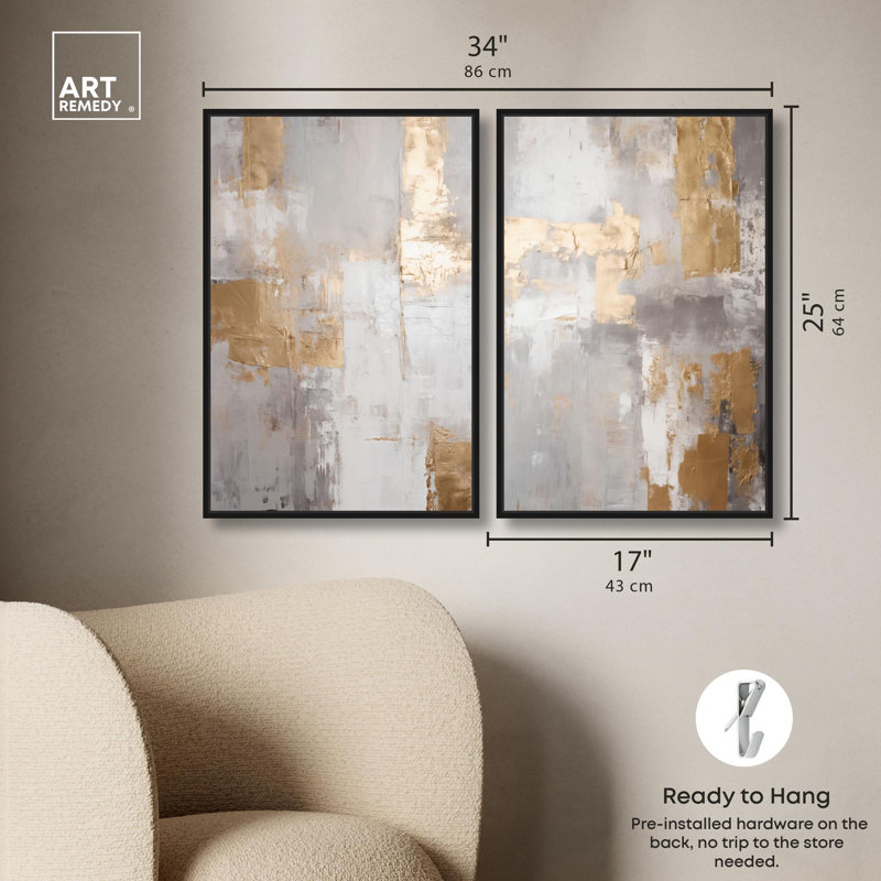 Tranquility Gold Art , Black, 25" H x 17" W, Impression dans un cadre flottant sans passe-parto