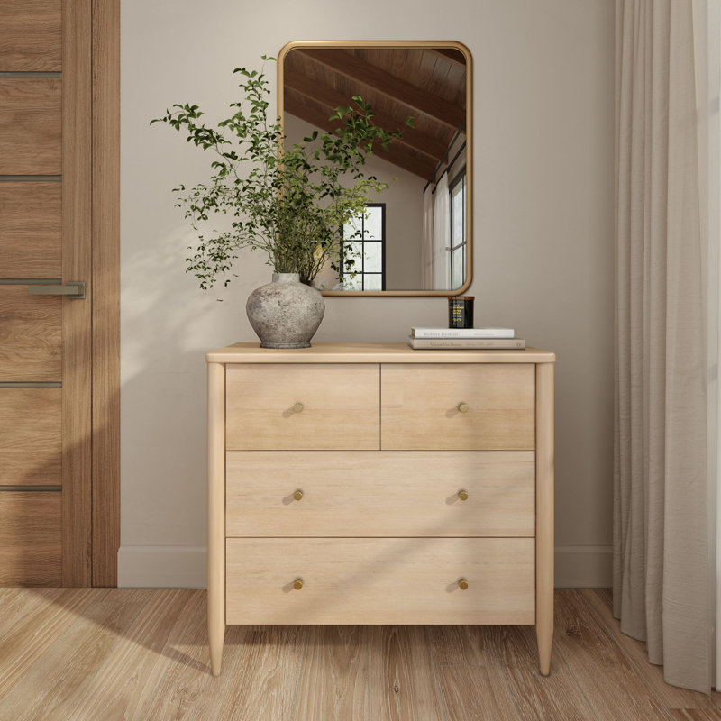 Commode à 3 tiroirs avec compartiment supérieur divisé Harbor, Blond