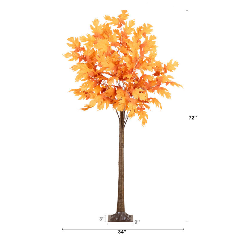 6ft. Pre-Lit Autumn Maple Artificial Fall Tree with 300 Warm White LED Lights