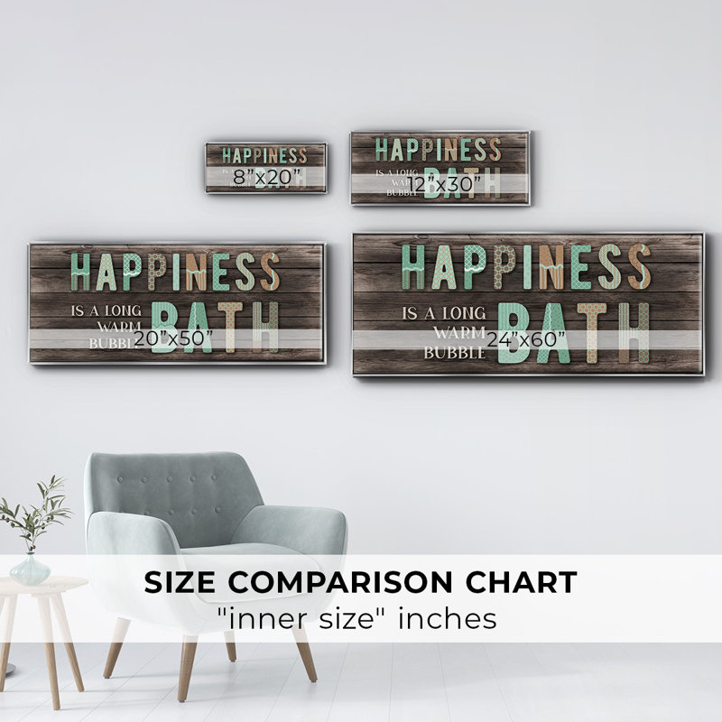 Happiness Bath- Framed Canvas