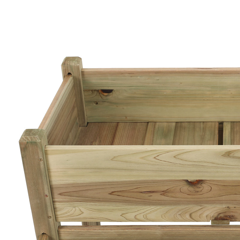 Shaunte 28.5" H 2-Tier Raised Garden Bed, Solid Wood Elevated Planter