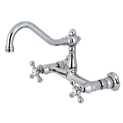 Kingston Vintage Two-Handle 2-Hole Wall Mount Bathroom Faucet