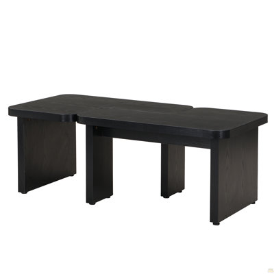 Table basse rectangulaire en bois détachable, table basse simple en L