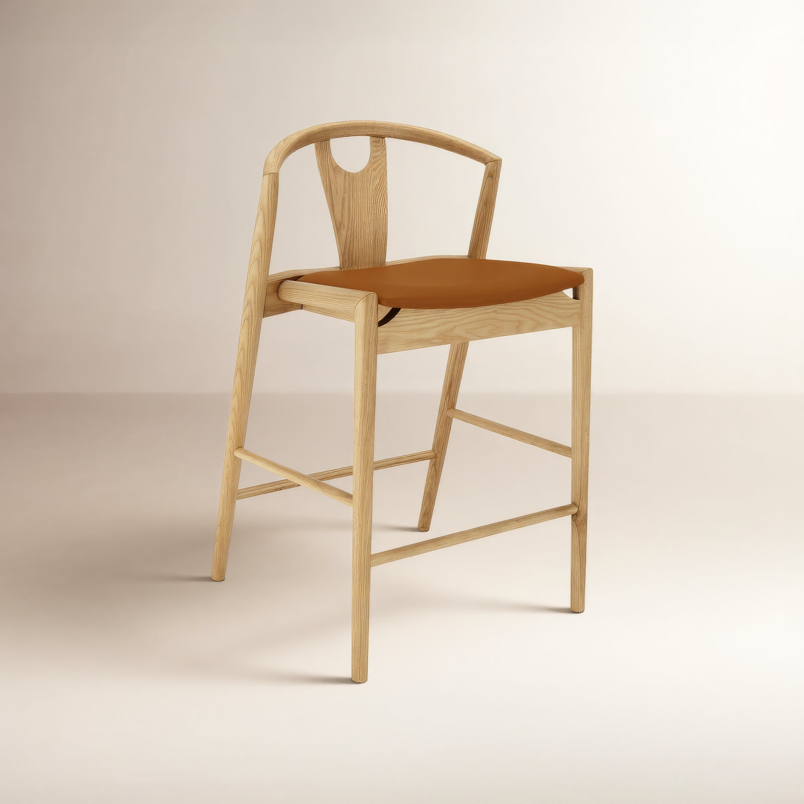 Ambra 26" Bar Stool, Tan/Brown
