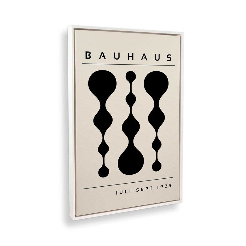 Bauhaus à géométrie liquide, H 12,75 po x l 8,75 po x P 1,75 po, Cadre flottant blanc opaque