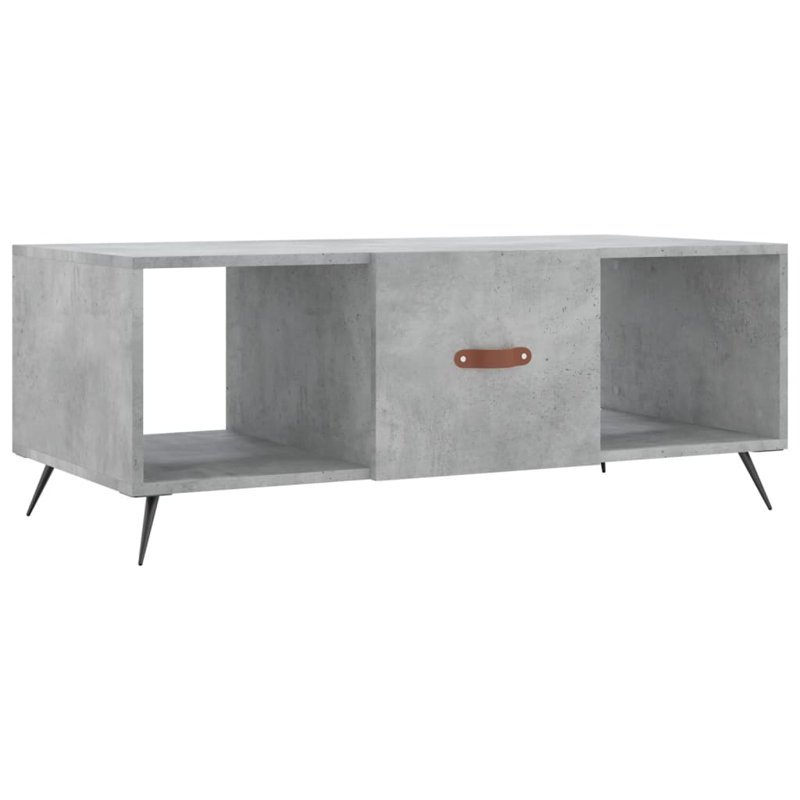 vidaXL Coffee Table Engineered wood, Iron Medium Storage, Concrete Gray