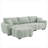 4 Seat Boucle L-Shaped Sectional Sofa with Movable Ottoman