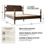 Très grande base de lit plateforme avec tête et pied de lit, pieds en métal avec lattes robustes en bois massif, assemblage facile, pas de sommier tapissier, finition anti-bruit et antidérapante, finition noyer-1080634210-1080634213