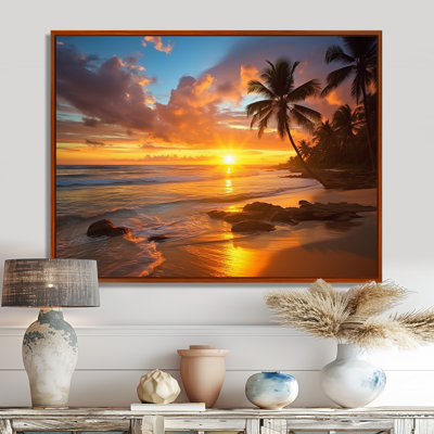 Plage, coucher de soleil, sérénade, art de la plage côtière