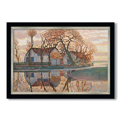 Farm near Duivendrecht, c. 1916-Piet Mondrian-Custom Framed Canvas