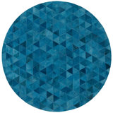 Cowhide Geometric Area Rug in Dark Jade
