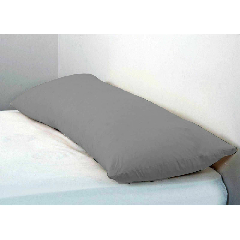 Aaratrika Cotton Blend/Polyester Plain Weave Pillowcase, Grey, 48 x 152 cm