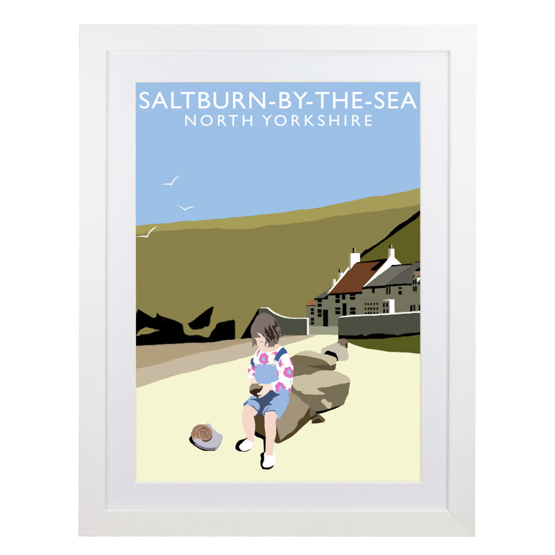 'Saltburn-by-the-Sea 4' by Richard O'Neil - Print, White Wood Frame, 43.5 cm H x 33.5 cm W x 2.2 cm D