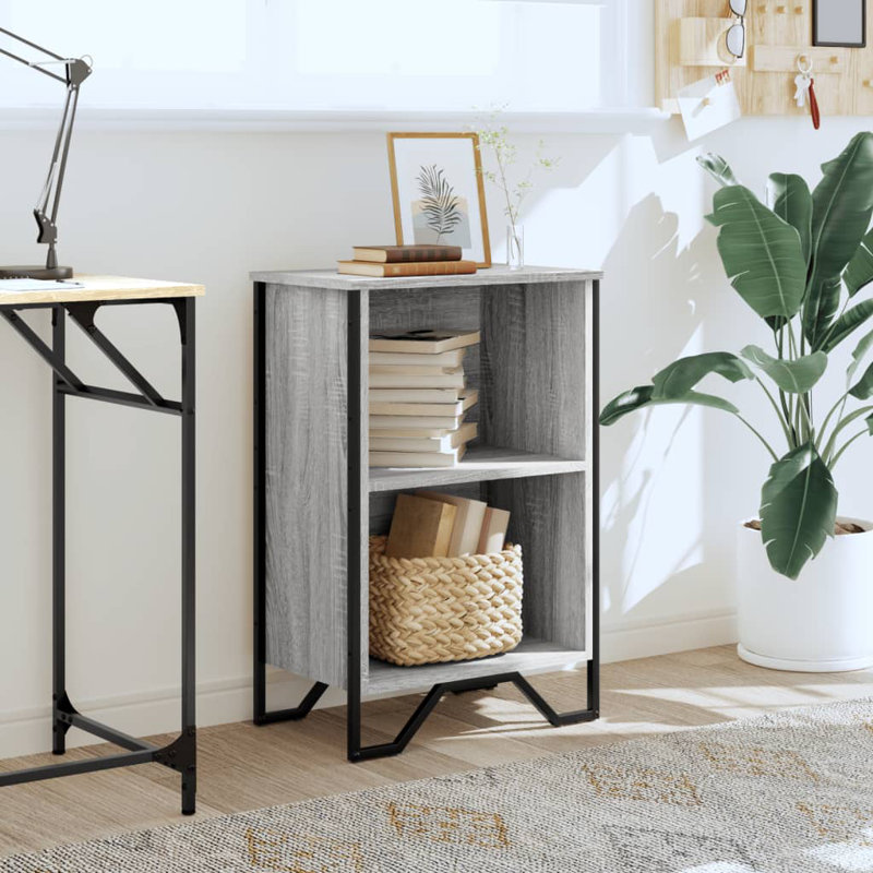 Samiria Bookcase, Grey Sonoma, (2 Shelves) 74.5cm H x 50cm W x 31cm D