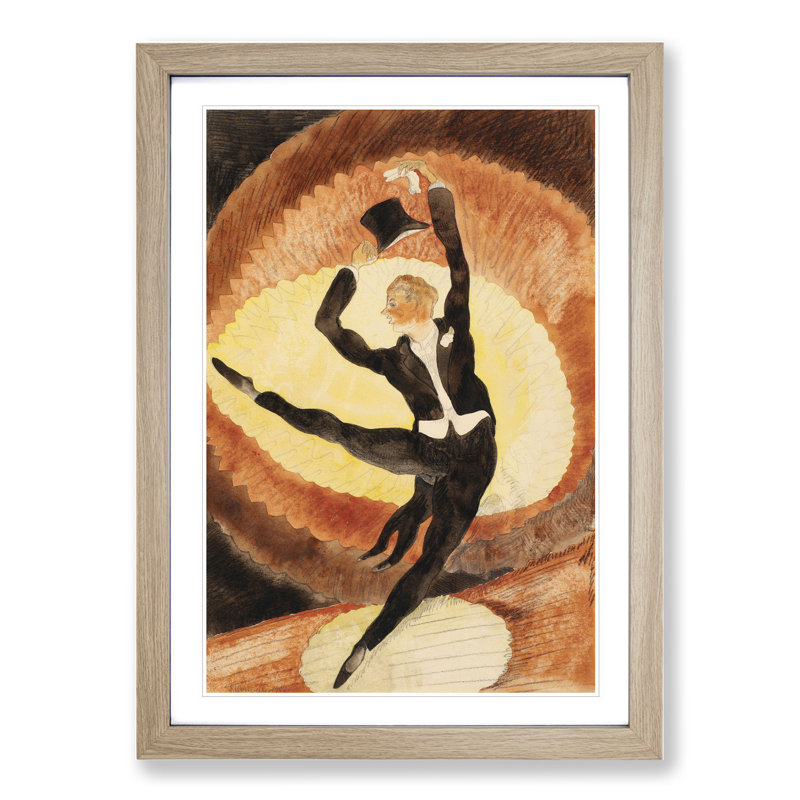 Vaudeville Male Dancer by Charles Demuth - Picture Frame Painting, 65cm H x 48cm W x 2cm D, Oak Framed