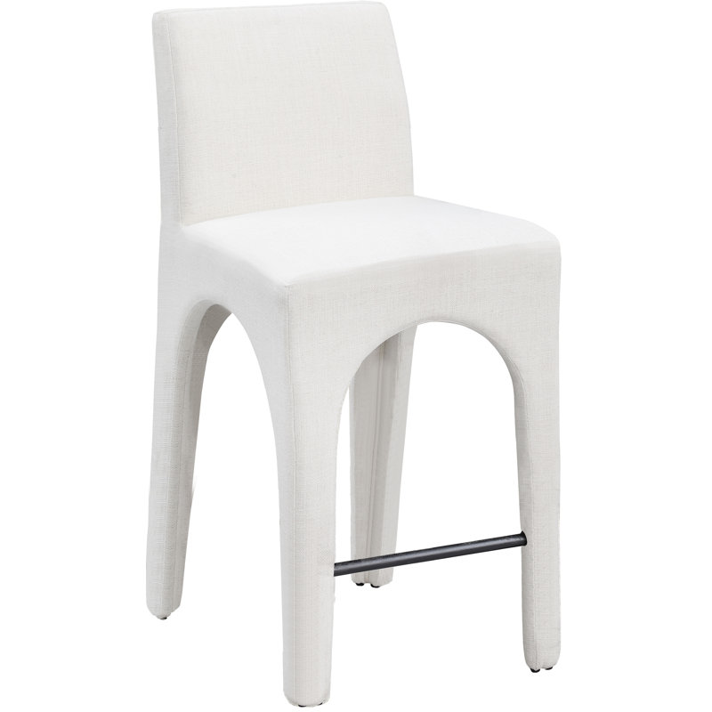 Hjalti Gramercy Stool, Cream Linen Textured Fabric