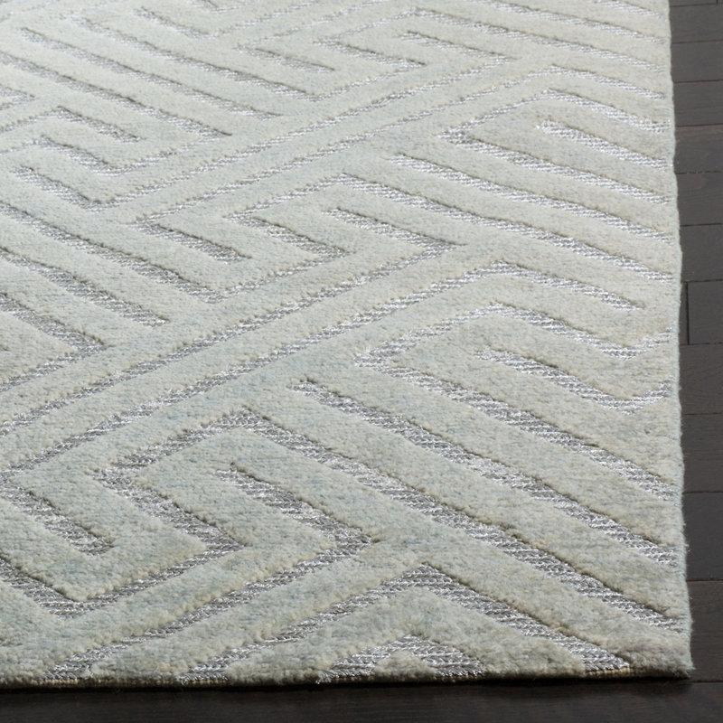 Santa Fe Hand-Knotted Wool Gray Area Rug, Rectangle 2' x 3'