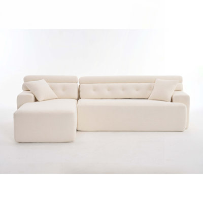 Zorin 3-Seater  Modern Compression Upholstered Modular Sectional Sofa with Space-Saving Design