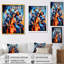 Jazz Quartet, contrebasse, sorte de bleu - Musicien, art mural, salon-1036545688-1036545689