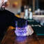 2 verres ronds en acrylique éclairés à la main, idéal pour la bière cocktail, ornement de fête pour le bar à la maison