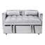 Lit convertible, velours avec coussins et sangles, lit moderne gris, revêtement, structure stable 3 en 1,