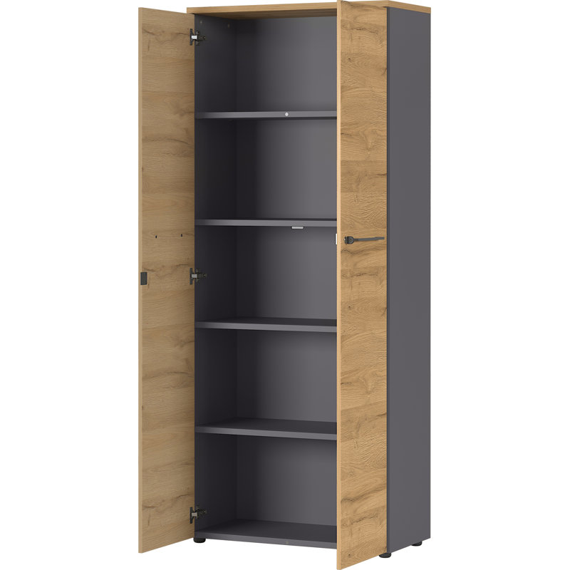 Miabella 2 -Door 4 -Shelf, Graphite/Oak