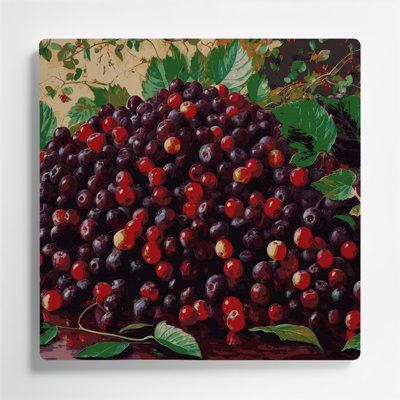 Art mural en métal Fruit Loganberry Brown