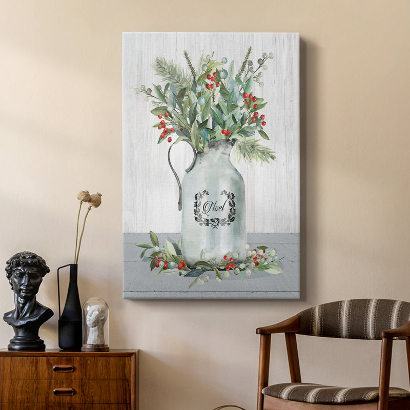 Farmhouse Christmas Noel -Custom Wrapped Gallery Cavas, H 18 po x l 12 po