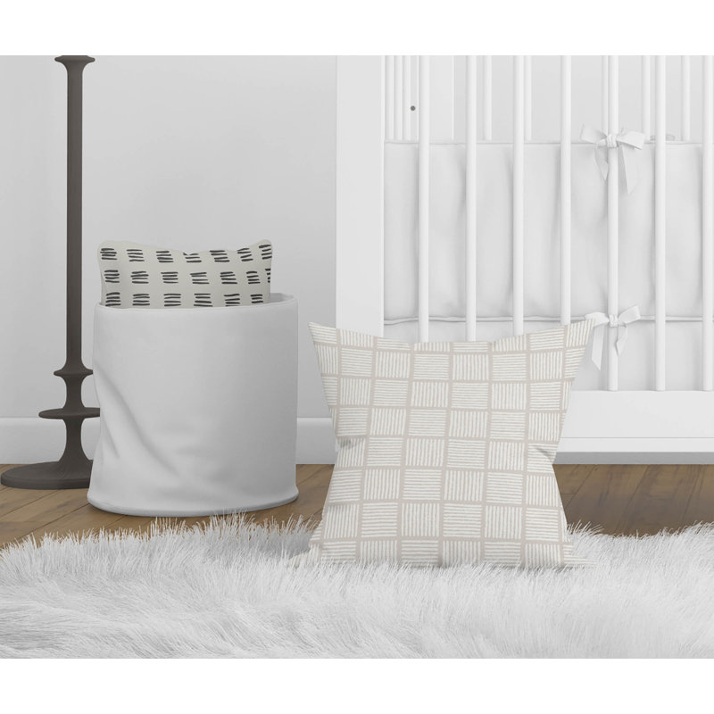 Coussin Tally Blocks, Taupe, H 18 po x l 18 po