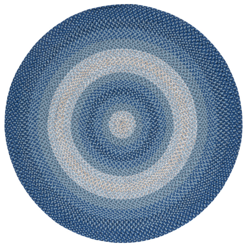 Emeryville Hand Woven Performance Machine Washable Performance Striped Rug, Round 5'