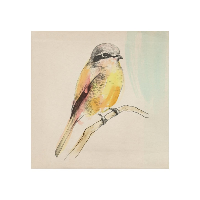 «Pretty Little Bird IV» par Michelle Bennett - impression, Couche de verre, H 30 po x l 30 po