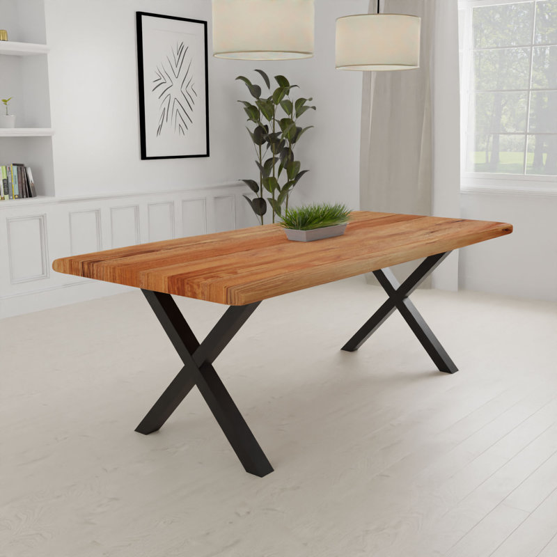 Table de salle à manger Ezekiella, H 30 po x L 84 po x l 40 po, Acacia