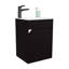 Meuble-lavabo flottant à une porte fixé au mur avec charnière européenne à fermeture en douceur pour une ambiance moderne et peu encombrante-1307245010