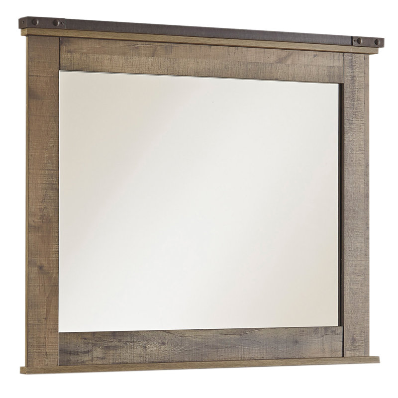Lit à panneau, commode, miroir et table de chevet Trinell, Lit double