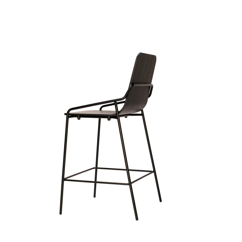 Tabouret de bar et de comptoir Dupont, Bois de frêne noir, Tabouret de bar (siège d'une hauteur de 26 po)