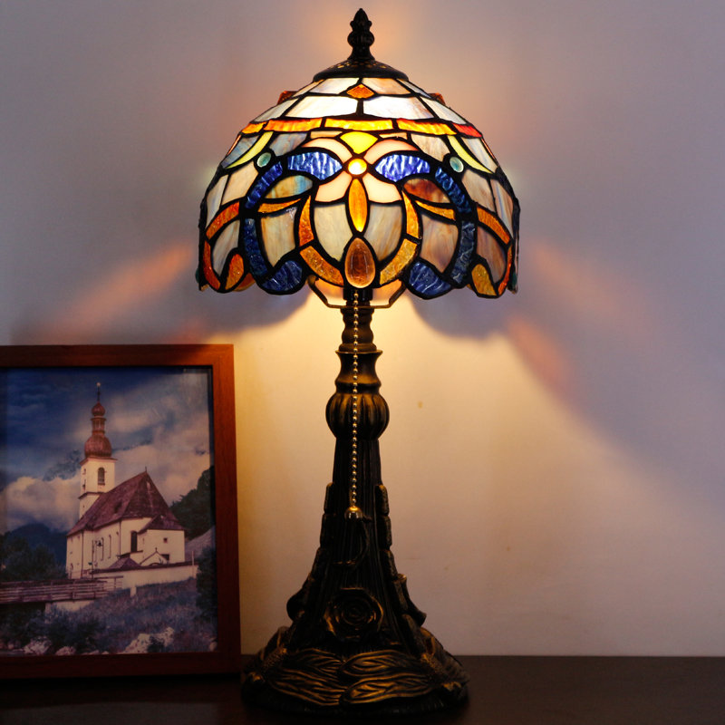 Mini lampe de table en verre coloré Tiffany
